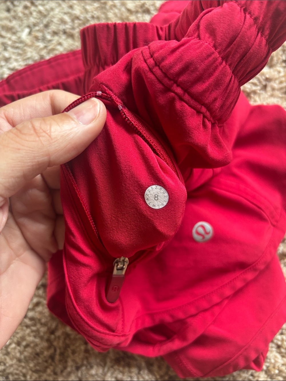 lululemon athletica Bright Red Women's Running Shorts - Picture 6 of 6
